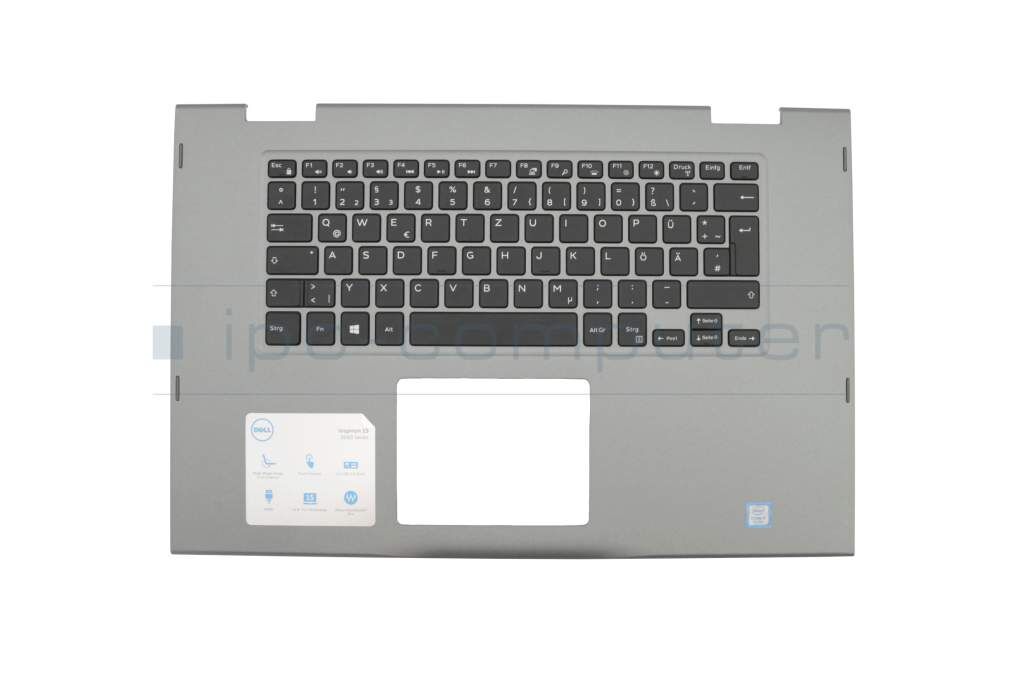 IPC TD5568 Tastatur inkl. Topcase DE (deutsch) schwarz/grau mit Backlight für Fingerprint-Sensor Original