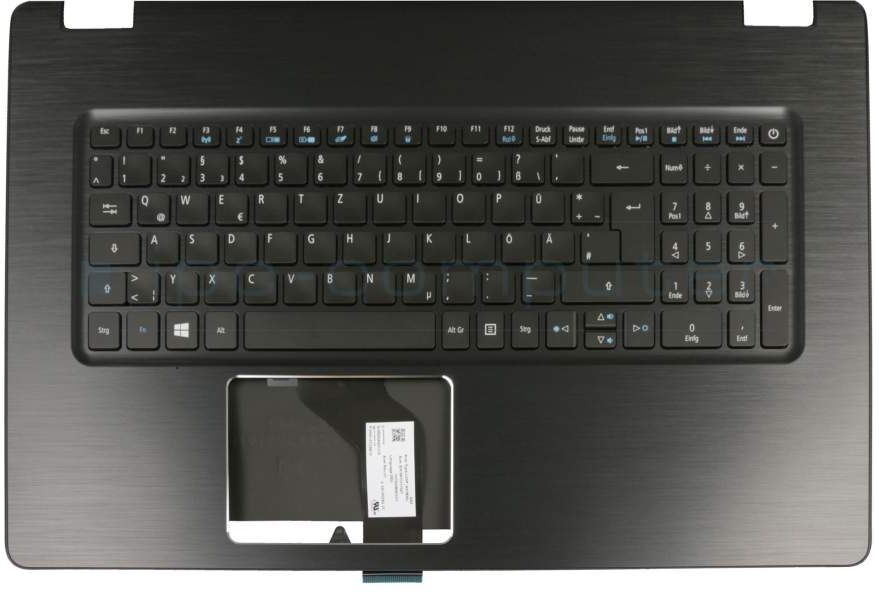 Quanta 1KAJZZG005H Tastatur inkl. Topcase DE (deutsch) schwarz/schwarz mit Backlight Original