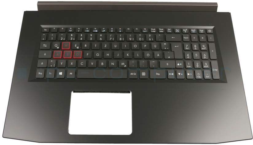 IPC T31752 Tastatur inkl. Topcase DE (deutsch) schwarz/schwarz mit Backlight Original