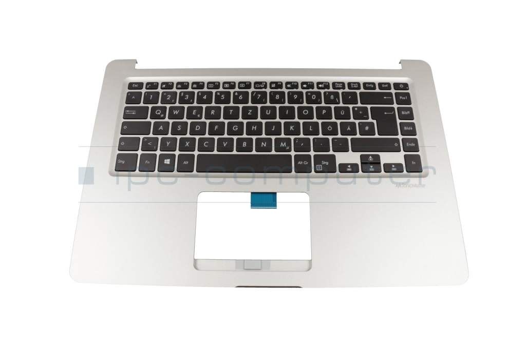Asus 4B+NDX03.021 Tastatur inkl. Topcase DE (deutsch) schwarz/silber mit Backlight Original