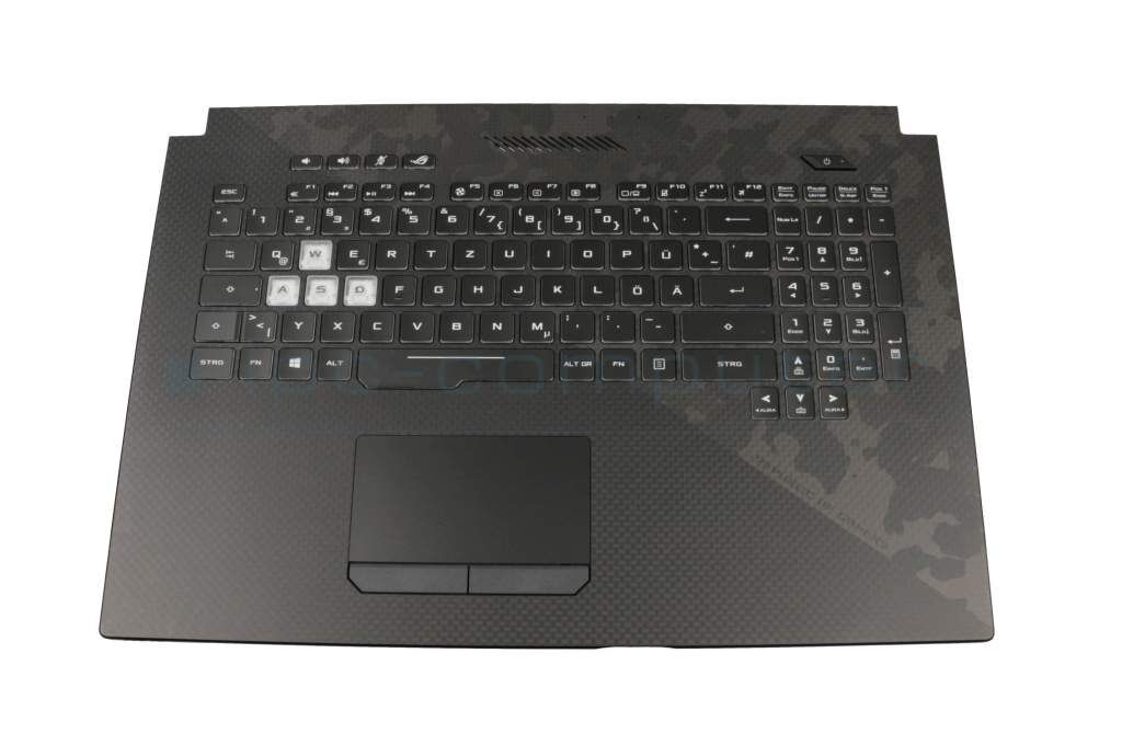 Sunrex V170162JE1 GR Tastatur inkl. Topcase DE (deutsch) schwarz/schwarz mit Backlight Original