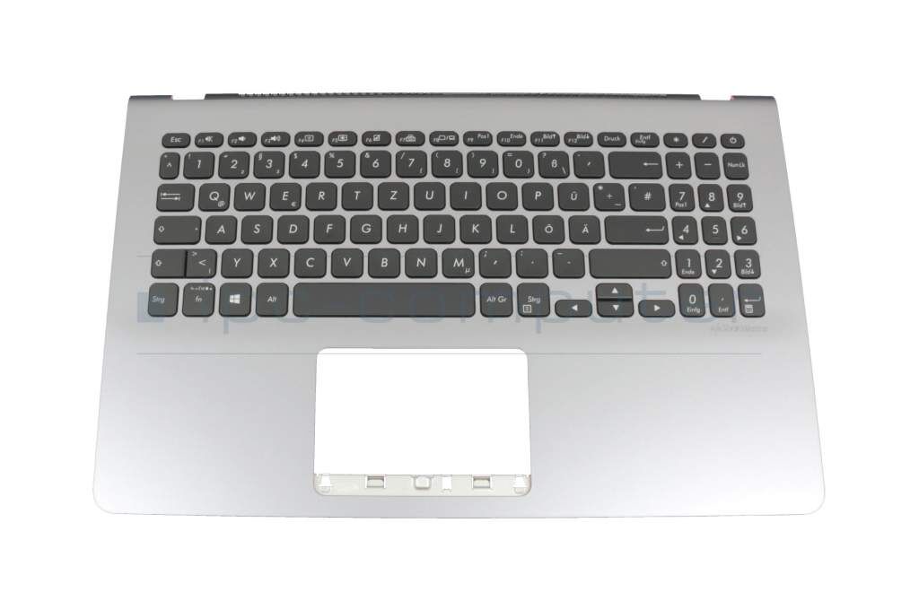 Quanta AEXKJG01010 Tastatur inkl. Topcase DE (deutsch) schwarz/silber mit Backlight Original