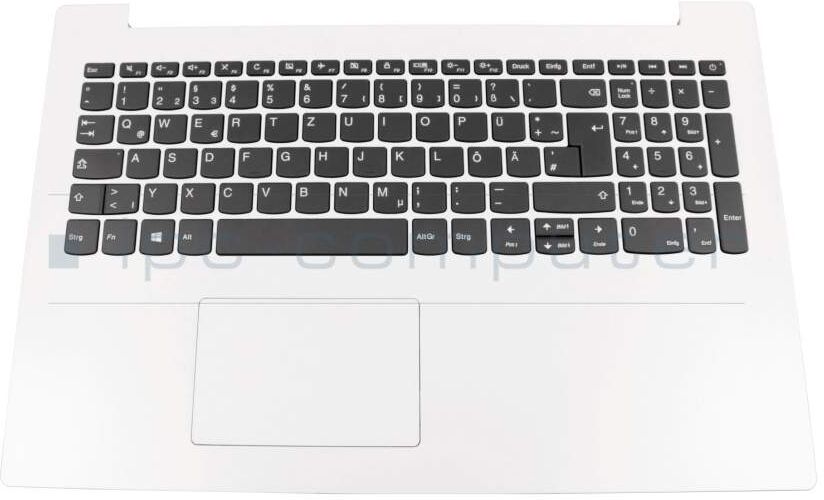 IPC TD81DW Tastatur inkl. Topcase DE (deutsch) grau/weiß Original