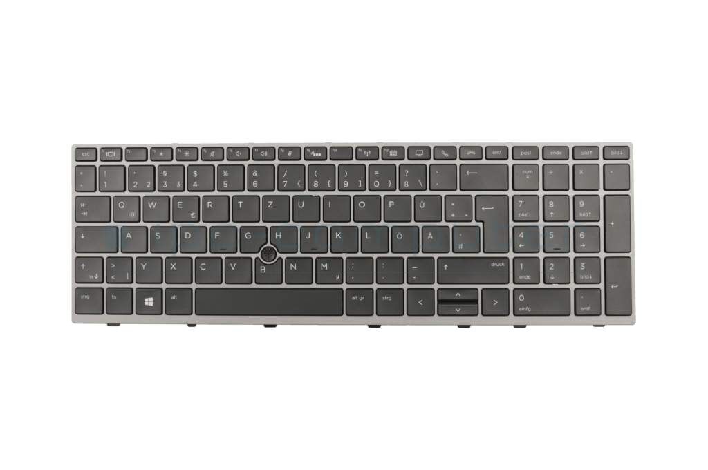 HP L14366-041-01 Tastatur DE (deutsch) schwarz/grau mit Backlight und Mouse-Stick Original
