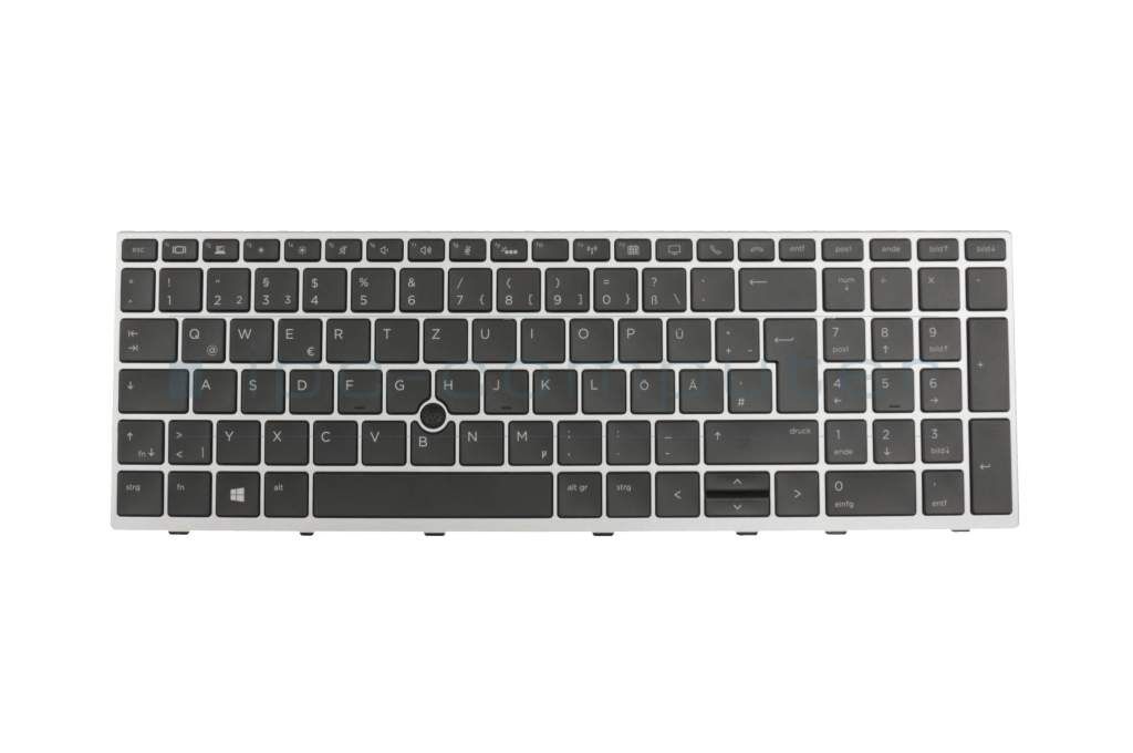 IPC T850G5 Tastatur DE (deutsch) schwarz/silber mit Backlight und Mouse-Stick Original