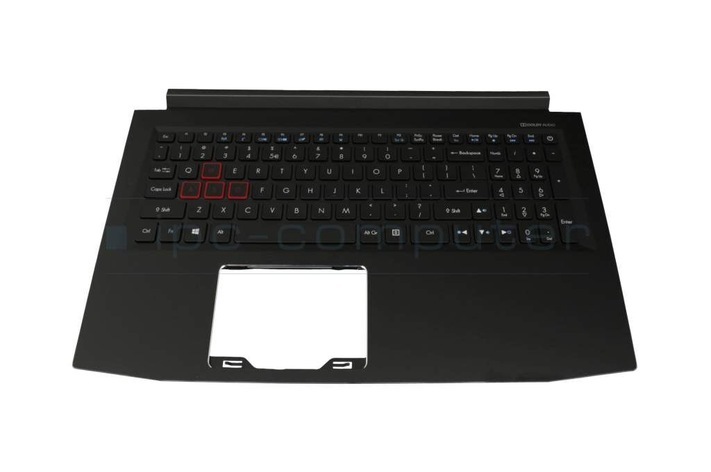 Acer 6BQ3FN2001 Tastatur inkl. Topcase US (englisch) schwarz/schwarz mit Backlight Original
