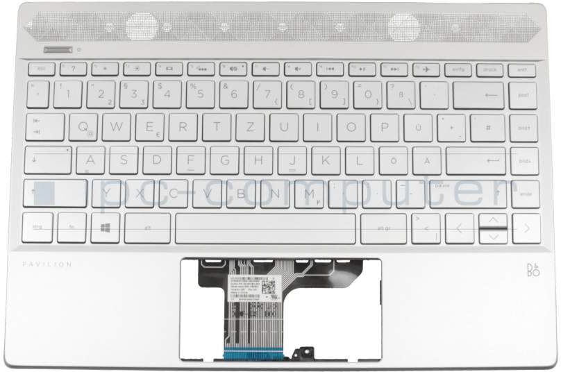 HP TFQ46G7DTP003 Tastatur inkl. Topcase DE (deutsch) silber/silber mit Backlight Original