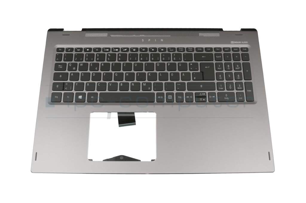 IPC T1551G Tastatur inkl. Topcase DE (deutsch) schwarz/silber mit Backlight Original