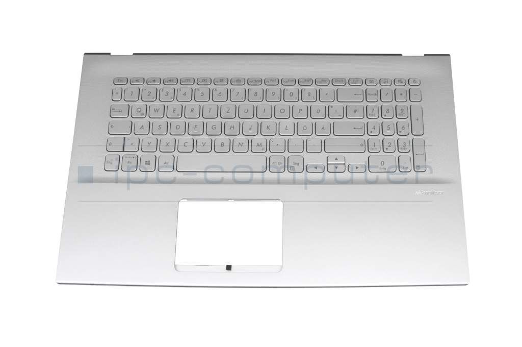 Sunrex V182862CE1 Tastatur inkl. Topcase DE (deutsch) silber/silber mit Backlight Original