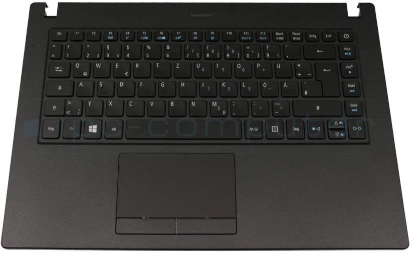 IPC TMP241 Tastatur inkl. Topcase DE (deutsch) schwarz/schwarz mit Backlight Original