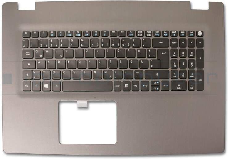 Acer NSK-RECBW Tastatur inkl. Topcase DE (deutsch) schwarz/grau mit Backlight Original