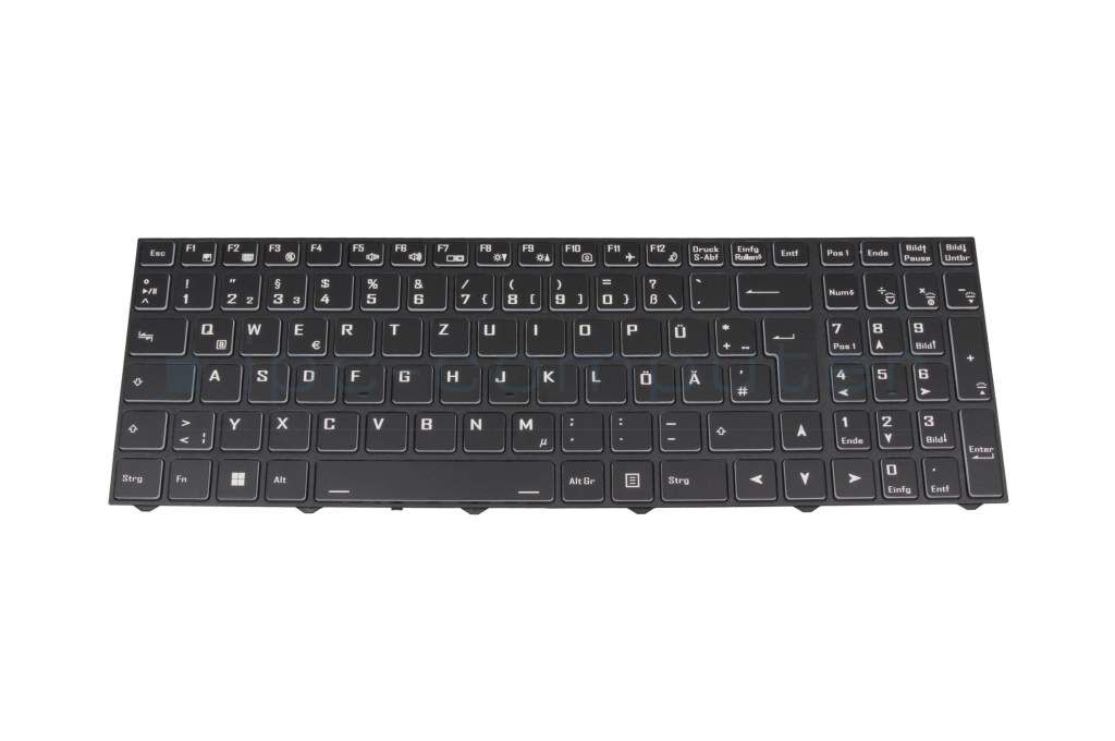 Clevo CVM18H96D09430 Tastatur DE (deutsch) schwarz/weiß/schwarz matt mit Backlight Original