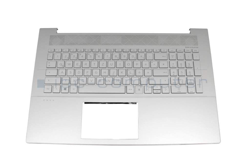 HP L92316-041 Tastatur inkl. Topcase DE (deutsch) silber/silber mit Backlight Original