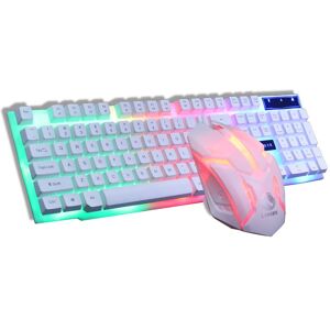 High Discount Kabel USB PC Gamer Suspension mekanisk Feel Keyboard   mus sæt fotoelektrisk Bærbar computer Backlit hvid