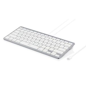 Deltaco Lightning Tastatur til iPad m. Nordisk Layout - Hvid / Sølv