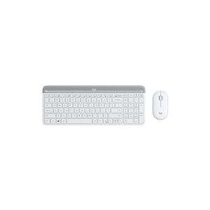 Logitech Slim Wireless Combo MK470 - Tastatur og mus-sæt - trådløs - 2.4 GHz - Nordisk - off-white