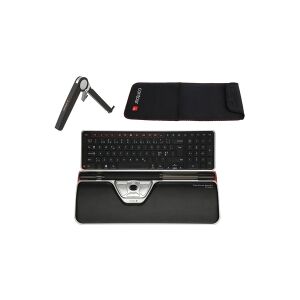 TravelKit - Contour RollerMouse Red Plus Wireless - inkl. Balance Keyboard Wireless, Neopren Sleeve og Laptop Stand (sæt)