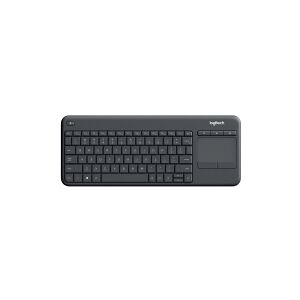 Logitech®   Wireless Touch Keyboard K400 Plus - Tastatur - trådløs - 2.4 GHz - Nordisk - sort