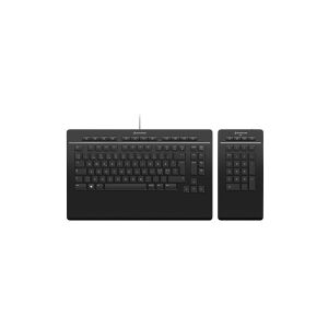 3Dconnexion Keyboard Pro with Numpad - Tastatur og numerisk tastatur-sæt - USB - QWERTY - Nordisk