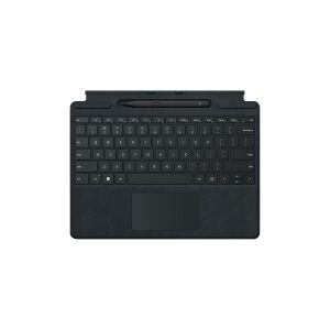 Microsoft Surface Pro Signature Keyboard - Tastatur - med touchpad, accelerometer, Surface Slim Pen 2 opbevaring og opladningsbakke - nordisk (dansk/finsk/norsk/svensk) - sort - kommerciel -  - for Surface Pro 8, Pro X