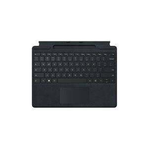 Microsoft Surface Pro Signature Keyboard - Tastatur - med touchpad, accelerometer, Surface Slim Pen 2 opbevaring og opladningsbakke - QWERTY - Internationalt engelsk - sort - kommerciel - for Surface Pro 8, Pro X