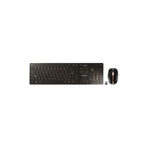 CHERRY DW 9100 SLIM - Tastatur og mus-sæt - trådløs - 2.4 GHz, Bluetooth 4.2 - fransk - sort/bronze