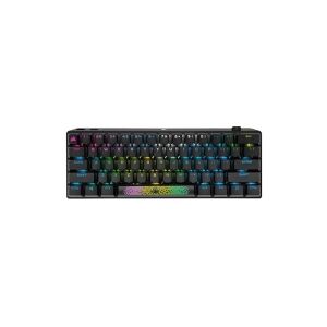 Corsair Microsystems CORSAIR K70 PRO MINI - Tastatur - size 60% - bagbelyst - trådløs - USB, 2.4 GHz, Bluetooth 4.2 - Nordisk - tastkontakt: CHERRY MX Red - sort