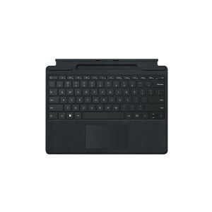 Microsoft Surface Pro Signature Keyboard - Tastatur - med touchpad, accelerometer, Surface Slim Pen 2 opbevaring og opladningsbakke - AZERTY - fransk - sort - kommerciel - for Surface Pro 8, Pro X