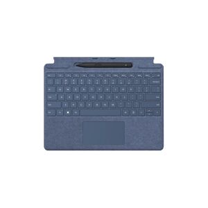 Microsoft Surface Pro Signature Keyboard - Tastatur - med touchpad, accelerometer, Surface Slim Pen 2 opbevaring og opladningsbakke - QWERTY - hollandsk - safirblå - med Slim Pen 2