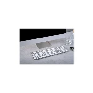 CHERRY KW 9100 SLIM - Tastatur - trådløs - 2.4 GHz, Bluetooth 4.0 - Pan Nordic - tastkontakt: CHERRY SX - hvid, sølv