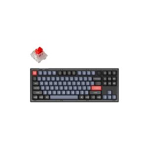 Keychron V3 QMK Custom - Tastatur - fully assembled knob - bagbelyst - USB-C - tastkontakt: Keychron K Pro Red - gennemsigtig, sort frost