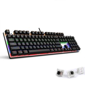104-tasters tastatur Gaming Mekaniske tastaturer RGB Baggrundsbelyste USB Kablet PC Gamer tastatur Blå/Sort/Rød Akse Vandtæt