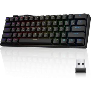 unbranded Bluetooth/2.4g/usb 60% mekanisk gaming tastatur Rgb Hotswappable Pbt Keycaps Trådløst/kablet tastatur til Windows Pc Gamer