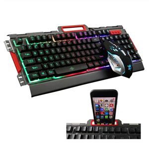 Satana Gaming Led Tastatur M/mobilholder + Led Mus (Metal Design Og Vandtæt)