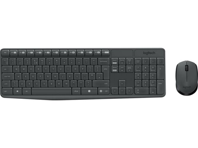 Logitech Teclado LOGITECH MK235 (Inalámbrico - Layout Nórdico - Teclado Numérico)