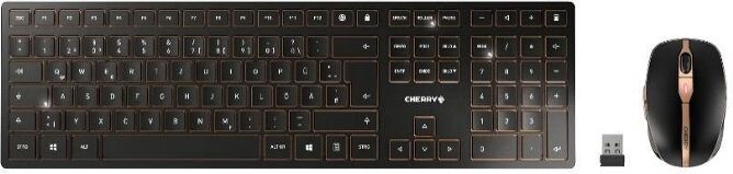 CHERRY Teclado CHERRY DW 9000 Slim (Inalámbrico - Layout Suizo - Teclado Numérico)