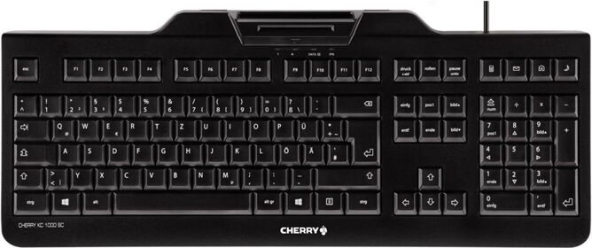 CHERRY Teclado CHERRY KC 1000 SC-Z (Con Cable - Layout Alemán - Teclado Numérico)