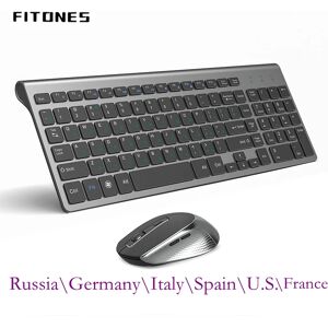 FITONES Clavier et souris sans fil ChlorSilent  russe  espagnol  etats-unis  francais  italien  allemand