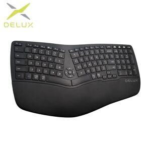Delux-Clavier ergonomique sans fil GM902  2.4 mesurz  BT  interrupteurs à ciseaux  claviers