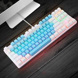 Lesozoh Clavier mecanique de jeu filaire retro4.2  anti-ghosting  interrupteur bleu  87 touches  ordinateur