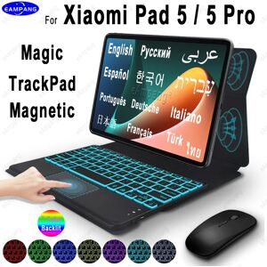 eAmpang Étui clavier magique pour Xiaomi Pad 5 Pro  couverture magnetique  anglais  russe  espagnol  coreen