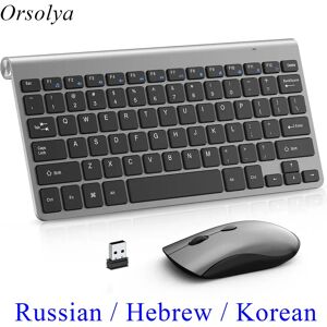 orsolya Mini clavier et souris sans fil portables  souris silencieuses  russe  coréen  hébreu  kit pour