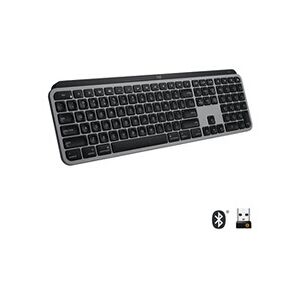 Logitech MX Keys pour Mac - Clavier - rétroéclairé - Bluetooth, 2.4 GHz - QWERTZ - Suisse - gris sidéral - Publicité