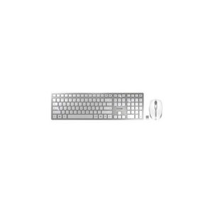 Cherry DW 9100 SLIM - Ensemble clavier et souris - sans fil - 2.4 GHz, Bluetooth 4.0 - US avec le symbole de l'euro - blanc, argent - Publicité