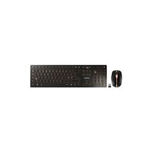 Cherry DW 9100 SLIM - Ensemble clavier et souris - sans fil - 2.4 GHz, Bluetooth 4.2 - Pan Nordic - noir/bronze - Publicité