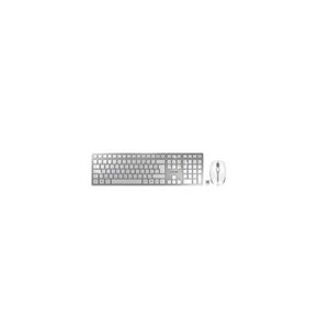 Cherry DW 9100 SLIM - Ensemble clavier et souris - sans fil - 2.4 GHz, Bluetooth 4.2 - AZERTY - Français - blanc, argent - Publicité