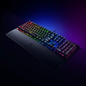 TOMTOP Clavier de jeu mécanique Razer BlackWidow V3 Clavier de jeu filaire à 104 touches avec effet Razer Chroma RGB Interrupteur jaune Razer - Publicité