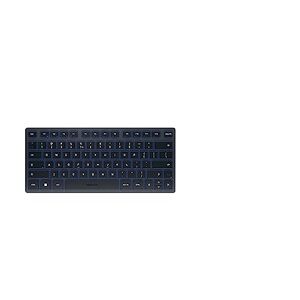 CHERRY KW 7100 Mini BT, Clavier Compact Multi-appareils avec Trois canaux Bluetooth, Disposition EU (QWERTY), Design Plat, étui de Transport Inclus, Slate Blue - Publicité