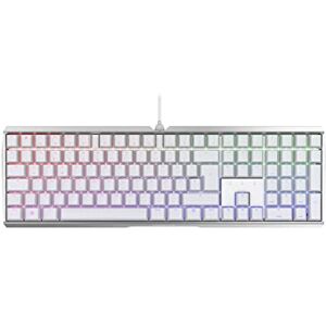 CHERRY MX BOARD 3.0 S, clavier de jeu mécanique avec éclairage RGB, disposition allemande (QWERTZ), filaire, boîtier en aluminium robuste, commutateurs MX SILENT RED, blanc - Publicité