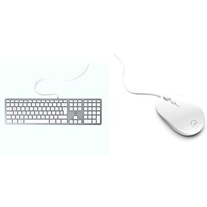 Mobility Lab Clavier Anglais QWERTY Filaire pour Mac – Blanc et argenté & ML301884 Souris Filaire Blanc - Publicité